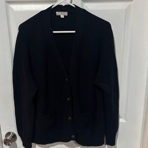 J. Crew Navy Blue Knit Cardigan large